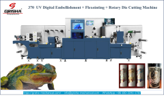 370 UV Digital Embellishment + Flexointing + Rotary Die Cutting Machine