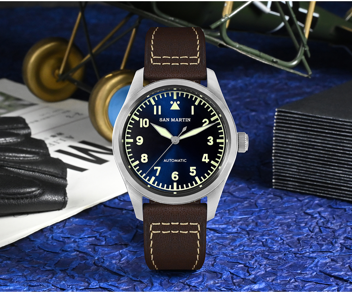 SN0030-G-A3 - San Martin Pilot Watch