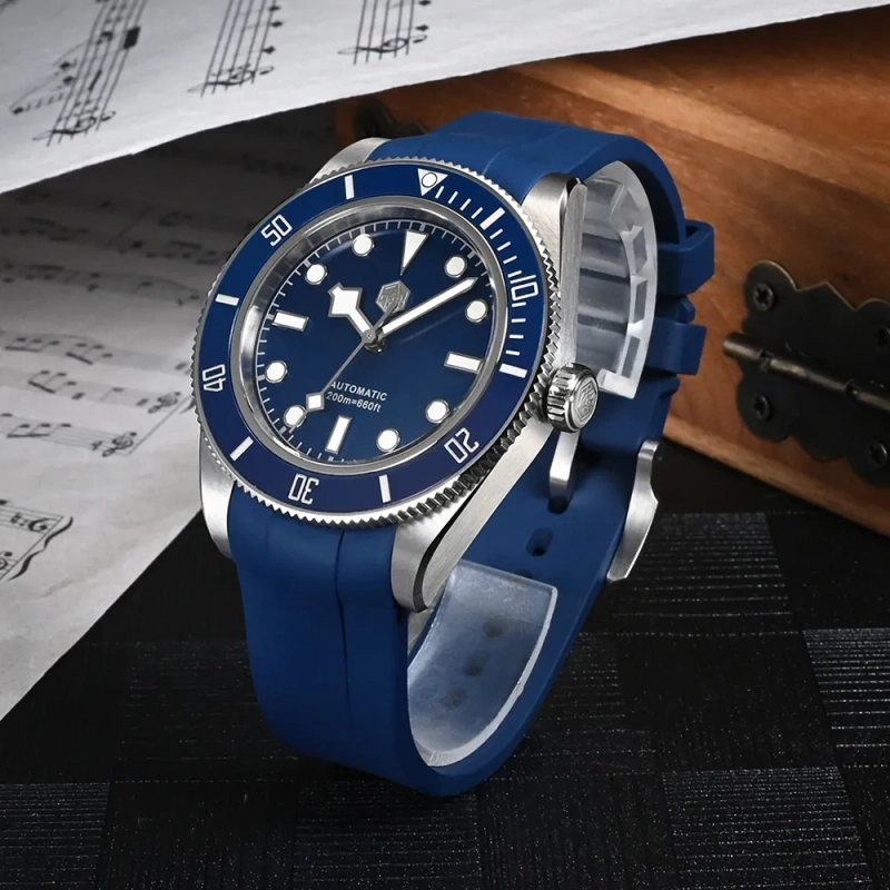 San Martin Fans Discount Edition BB58 Diving Watch - SN0008G-C Fluoro Rubber Strap