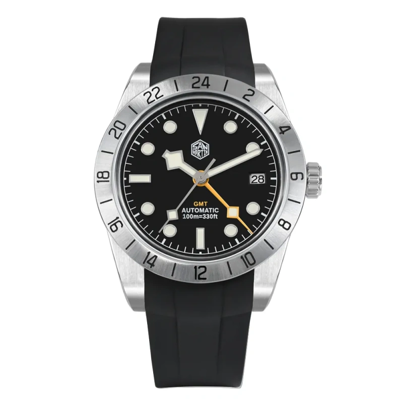San Martin Fans Discount Edition BB GMT Watch - SN0054G-E Rubber Strap