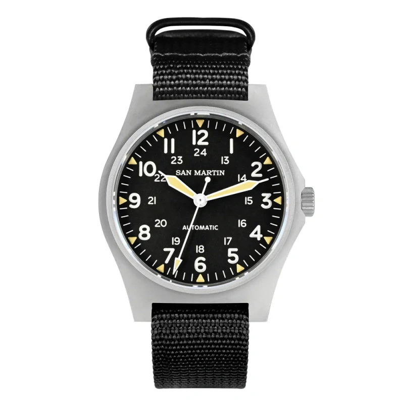 San Martin NH35 Retro Military Pilot Watch 38mm - SN0137G