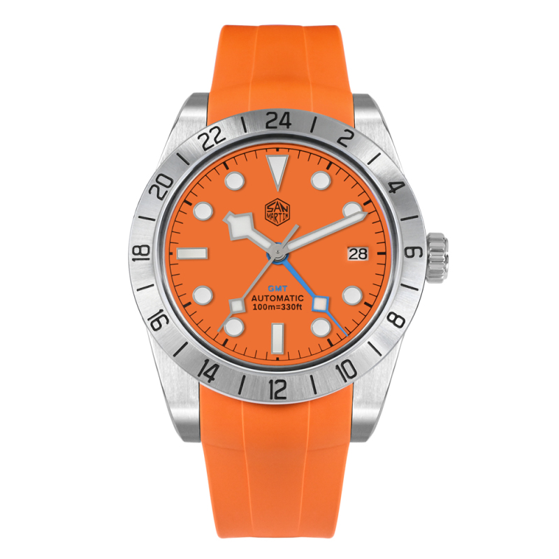 San Martin Fans Discount Edition BB GMT Watch - SN0054G-E Rubber Strap