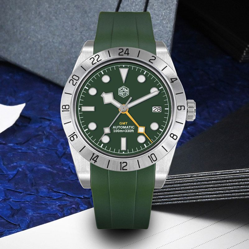 San Martin Fans Discount Edition BB GMT Watch - SN0054G-E Rubber Strap