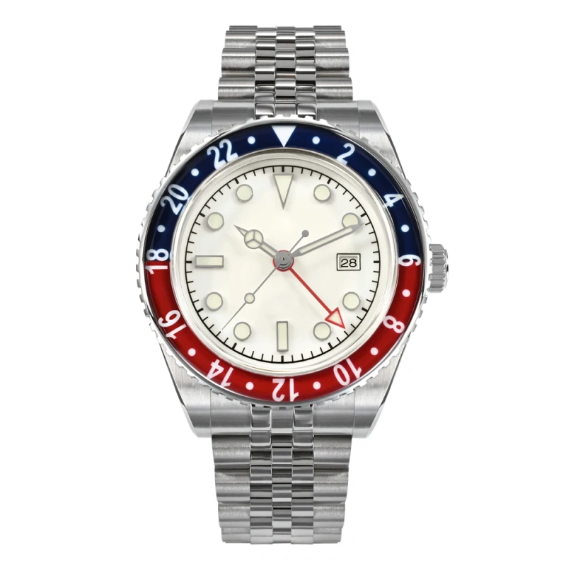 San Martin New 40mm Luxury GMT Sports Style Full Luminous Bidirectional Bezel Men Automatic Mechanical Watch Sapphire 20Bar BGW9