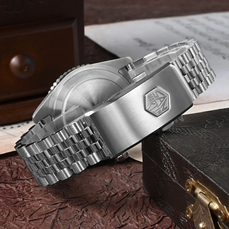 San Martin New 40mm Luxury GMT Sports Style Full Luminous Bidirectional Bezel Men Automatic Mechanical Watch Sapphire 20Bar BGW9