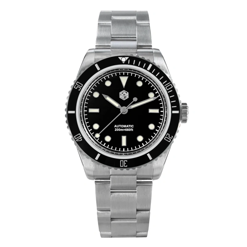 San Martin Fashion Men Diver Watch 6200 38mm Enamel Dial Water Ghost NH35 PT5000 Automatic Mechanical Sapphire 20 Bar BGW9 Lume