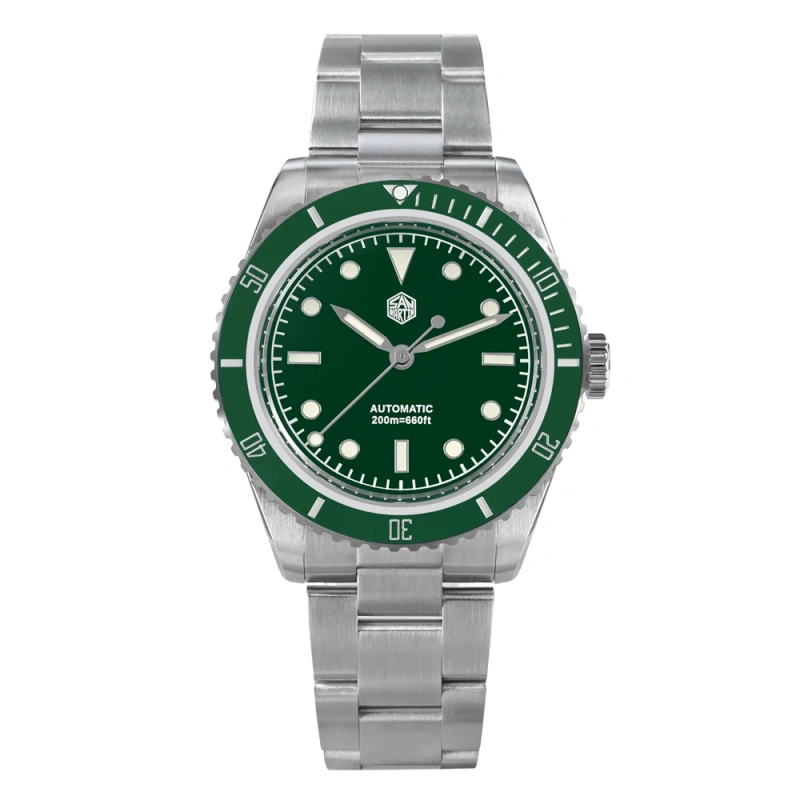 San Martin Fashion Men Diver Watch 6200 38mm Enamel Dial Water Ghost NH35 PT5000 Automatic Mechanical Sapphire 20 Bar BGW9 Lume