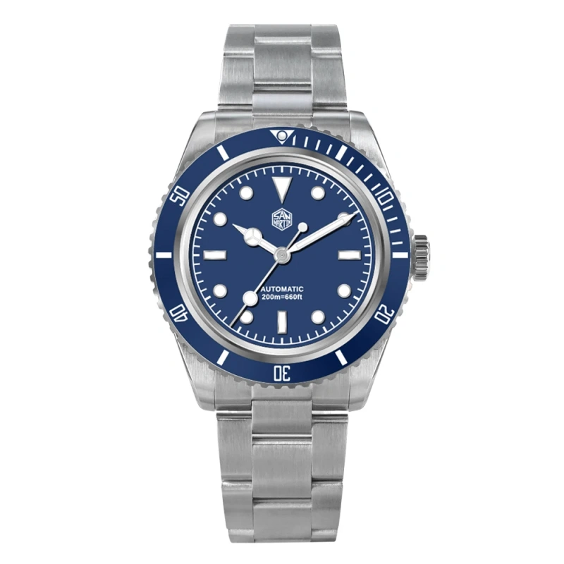 San Martin Fashion Men Diver Watch 6200 38mm Enamel Dial Water Ghost NH35 PT5000 Automatic Mechanical Sapphire 20 Bar BGW9 Lume