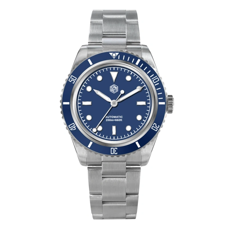 San Martin Fashion Men Diver Watch 6200 38mm Enamel Dial Water Ghost NH35 PT5000 Automatic Mechanical Sapphire 20 Bar BGW9 Lume