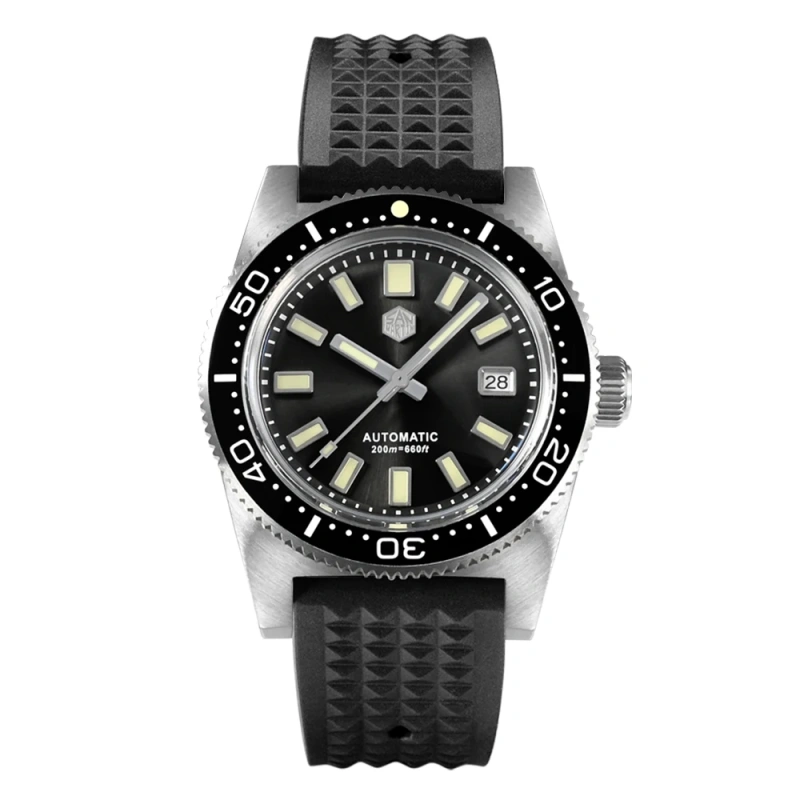 San Martin New 62mas 37mm Diver Mens Watch Classic Luxury Sapphire PT5000 SW200 Automatic Mechanical Watches Date 20Bar Luminous