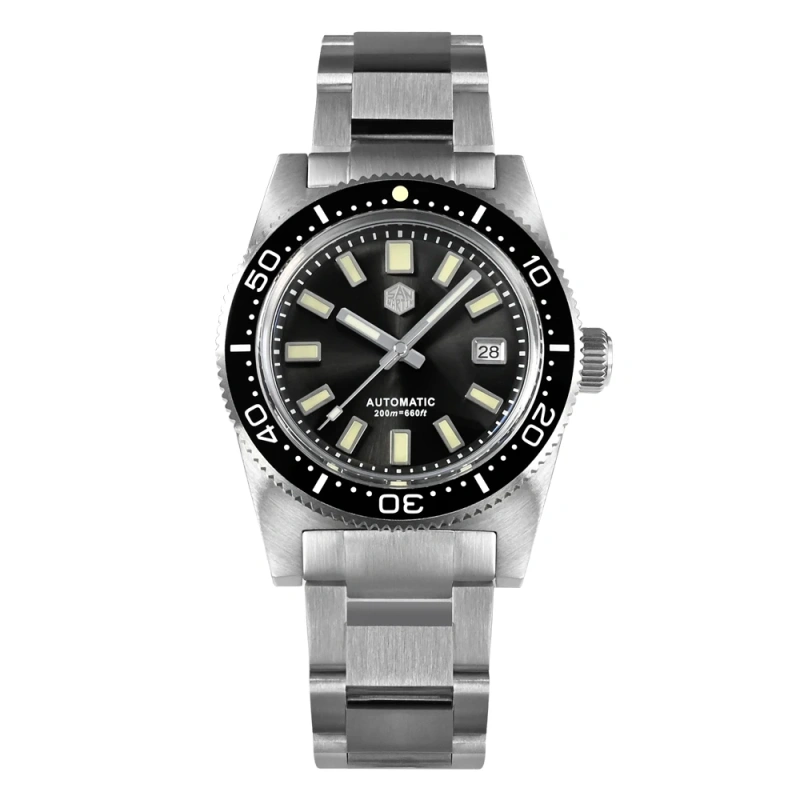 San Martin New 62mas 37mm Diver Mens Watch Classic Luxury Sapphire PT5000 SW200 Automatic Mechanical Watches Date 20Bar Luminous