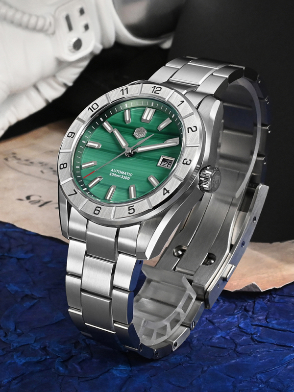 San Martin 42mm NH35 Watch Malachite Gemstone Dial SN0130G-B