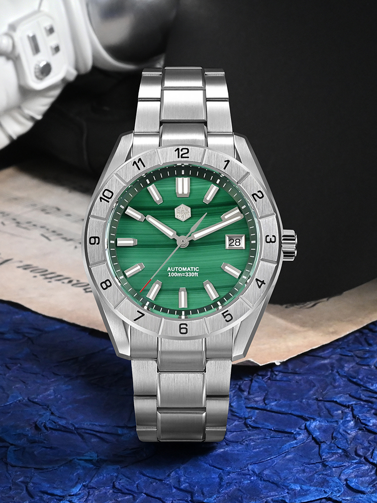 San Martin 42mm NH35 Watch Malachite Gemstone Dial SN0130G-B