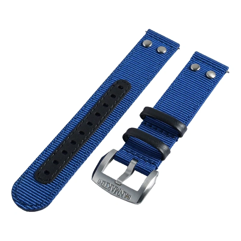 San Martin Watch Band Quick Release Double Layer Nylon Strap High Quality Fashion Rivet Stitching Design 20mm 22mm Watches Parts