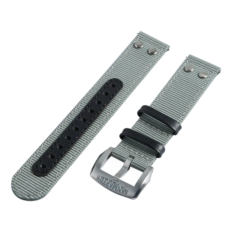 San Martin Watch Band Quick Release Double Layer Nylon Strap High Quality Fashion Rivet Stitching Design 20mm 22mm Watches Parts