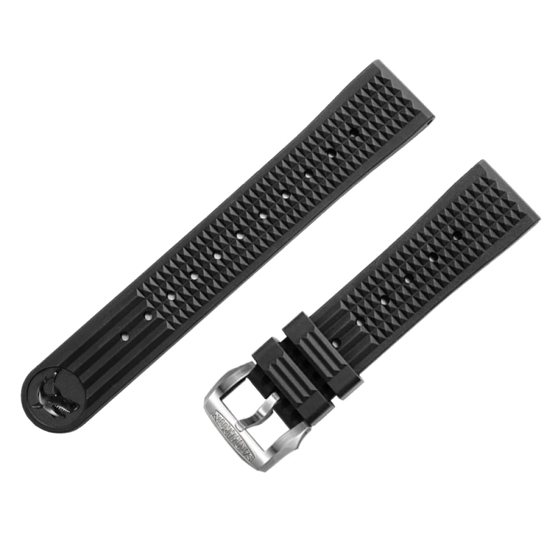 San Martin Watch Parts Waterproof Fluorine Rubber Strap Stainless Steel/Bronze Buckle No Insert 20mm For 62MAS 007 Watch