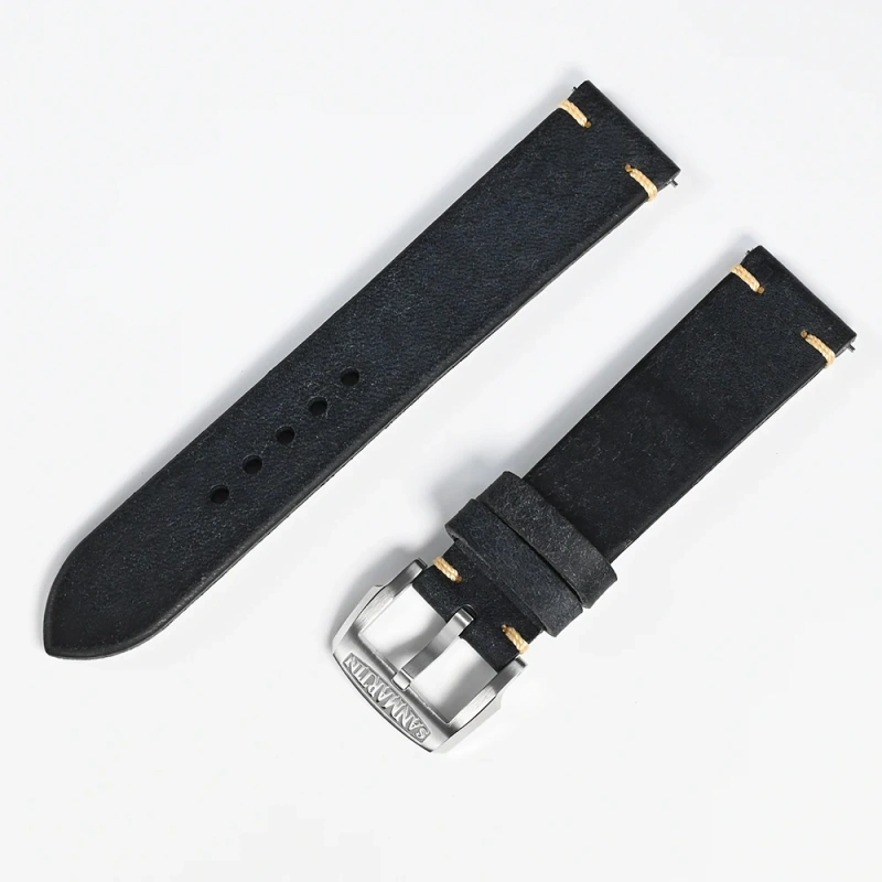 San Martin Leather Strap Quick Release Suitable For 20mm 22mm General Type Watch Bands 316L Stainless Steel Buckle Watch Parts