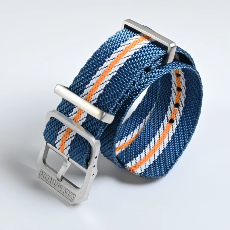 San Martin High Quality 20mm Universal Nylon Strap Pilot Watch Band Type Sports Paratrooper Strap 316L Buckle Watch Parts