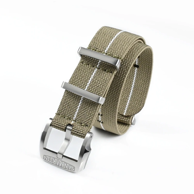 San Martin Watchband Elasticity Nylon Strap 20mm Pilot Military Watch Band Universal Type Sports Paratrooper Strap Watches Parts