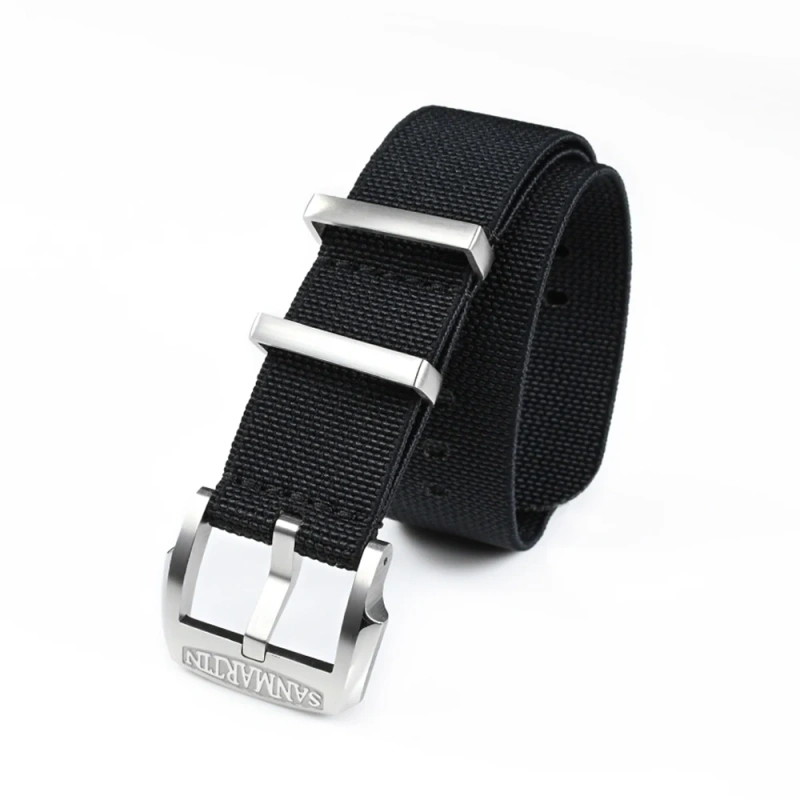 San Martin Watchband Elasticity Nylon Strap 20mm Pilot Military Watch Band Universal Type Sports Paratrooper Strap Watches Parts