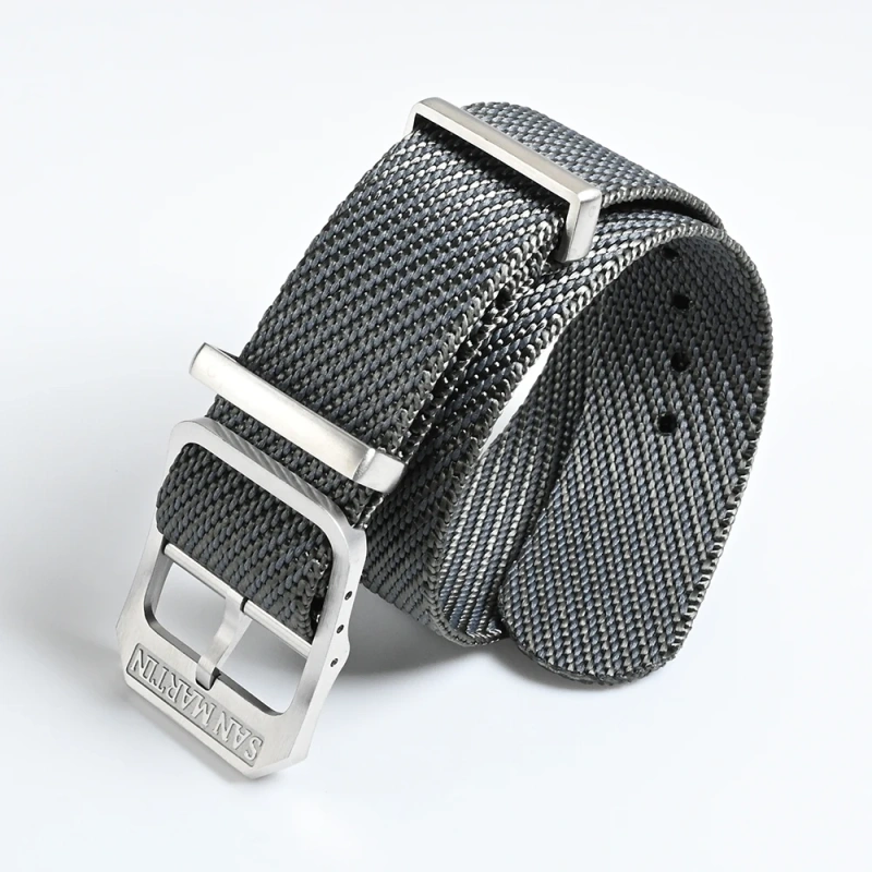San Martin High Quality 20mm Universal Nylon Strap Pilot Watch Band Type Sports Paratrooper Strap 316L Buckle Watch Parts