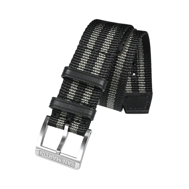 San Martin High Quality Nylon Strap 20mm Pilot Military Watch Band Universal Type Fashion Sports Strap 316L Buckle Watch Parts