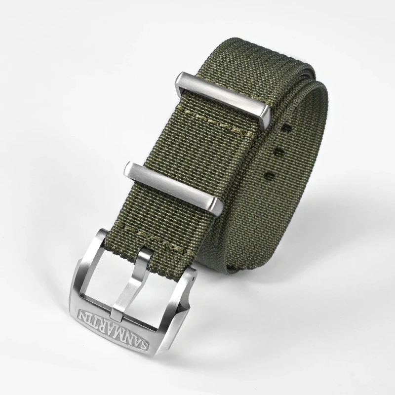 San Martin Nylon Strap Fashion Colorful Suitable For 20mm 22mm Universal Paratrooper Woven Bands 316L Buckle Watch Parts