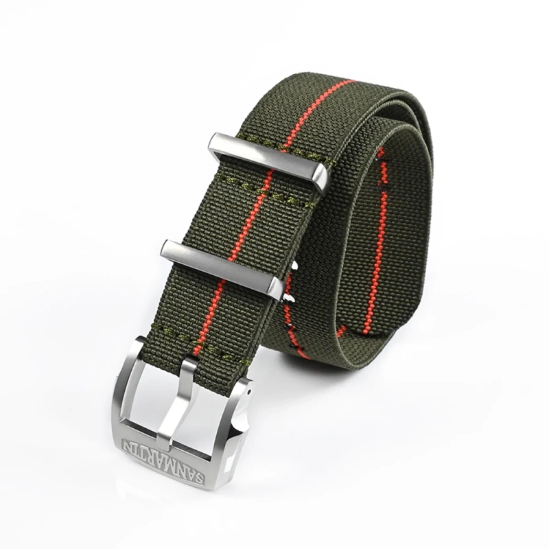 San Martin Watchband Elasticity Nylon Strap 20mm Pilot Military Watch Band Universal Type Sports Paratrooper Strap Watches Parts