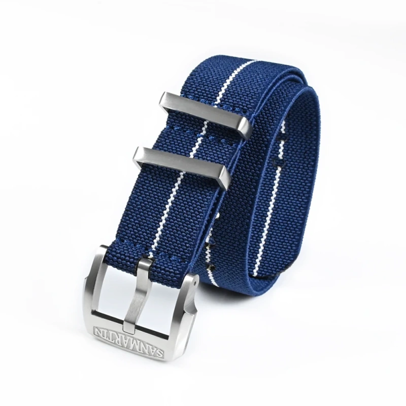 San Martin Watchband Elasticity Nylon Strap 20mm Pilot Military Watch Band Universal Type Sports Paratrooper Strap Watches Parts