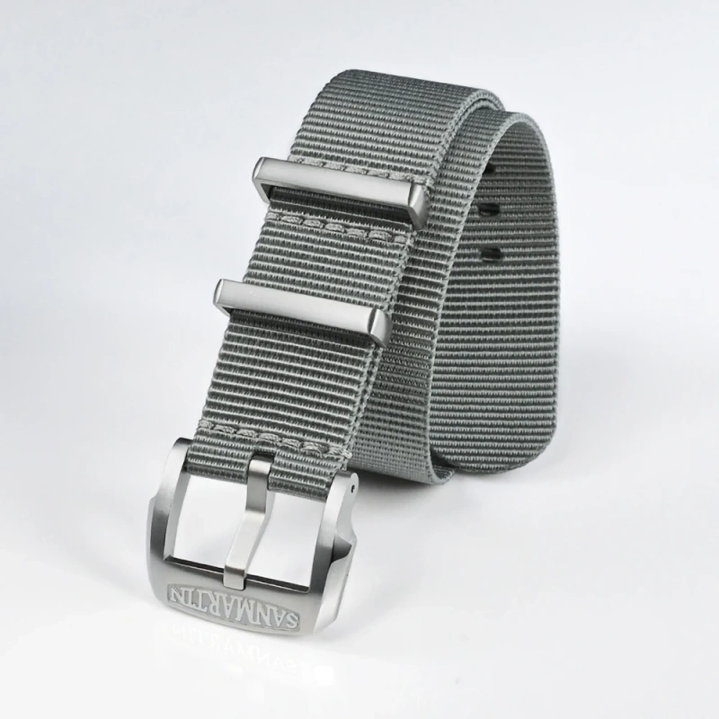 San Martin Nylon Strap High Quality Pilot Military Watch Band 20mm 22mm Universal Type Sports Paratrooper Strap Watch Parts