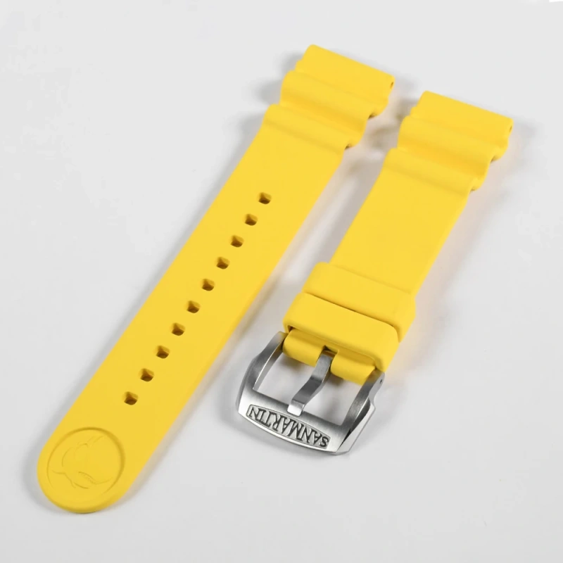 San Martin Watch Parts Fluorine Rubber Strap Waterproof 20-22mm Shark Marking High Flexibility TUNA 003 Watch Accessories