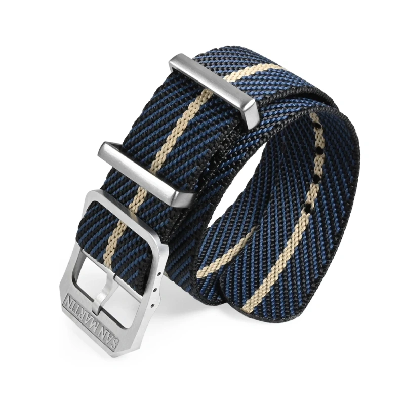 San Martin High Quality 20mm Universal Nylon Strap Pilot Watch Band Type Sports Paratrooper Strap 316L Buckle Watch Parts