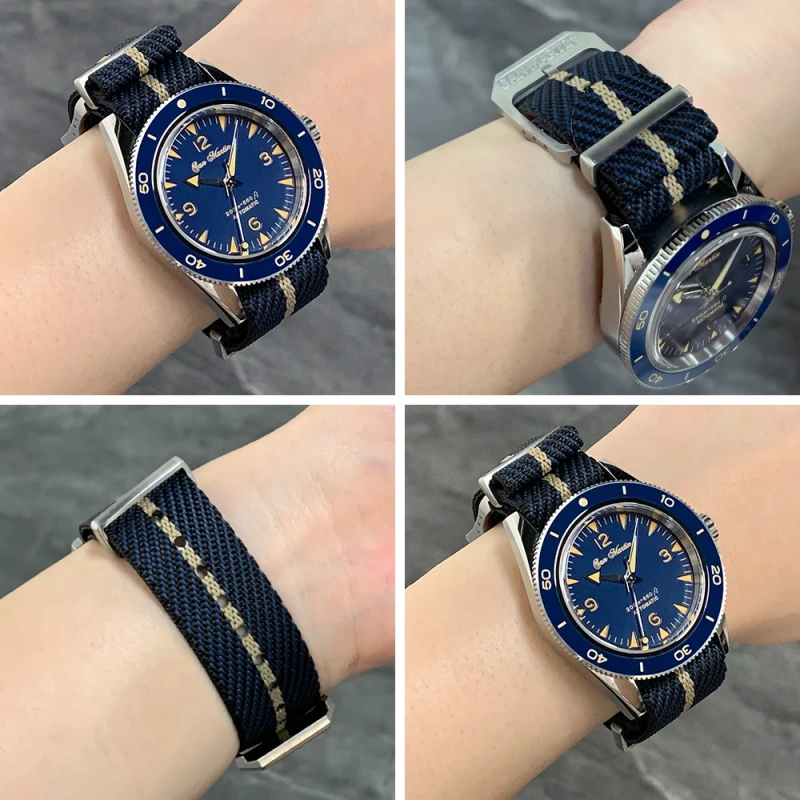 San Martin High Quality 20mm Universal Nylon Strap Pilot Watch Band Type Sports Paratrooper Strap 316L Buckle Watch Parts