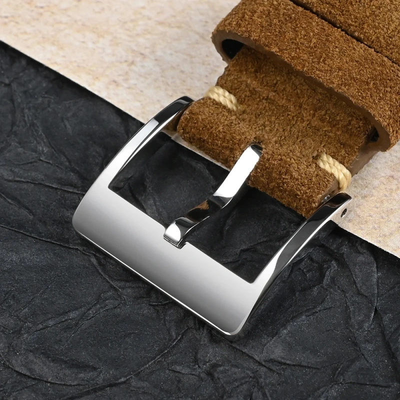 San Martin Suede Leather Straps 20mm Vintage High Quality Watch Bands Quick Release Stitching Strap Replacement Watch Parts