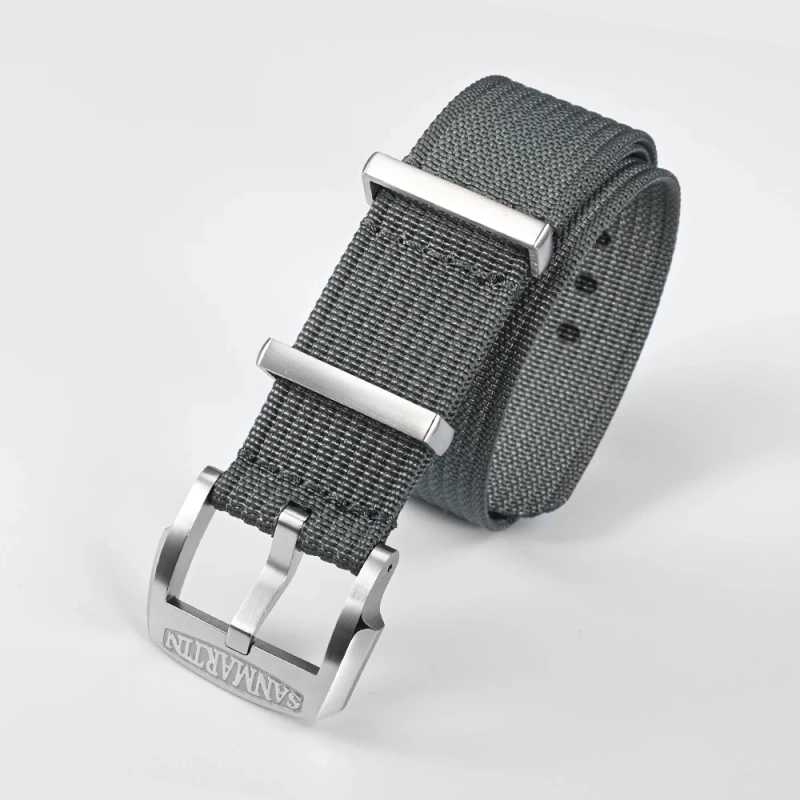 San Martin Nylon Strap Fashion Colorful Suitable For 20mm 22mm Universal Paratrooper Woven Bands 316L Buckle Watch Parts