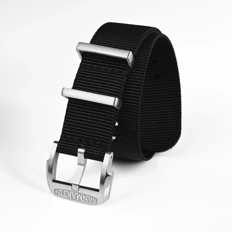 San Martin Nylon Strap High Quality Pilot Military Watch Band 20mm 22mm Universal Type Sports Paratrooper Strap Watch Parts
