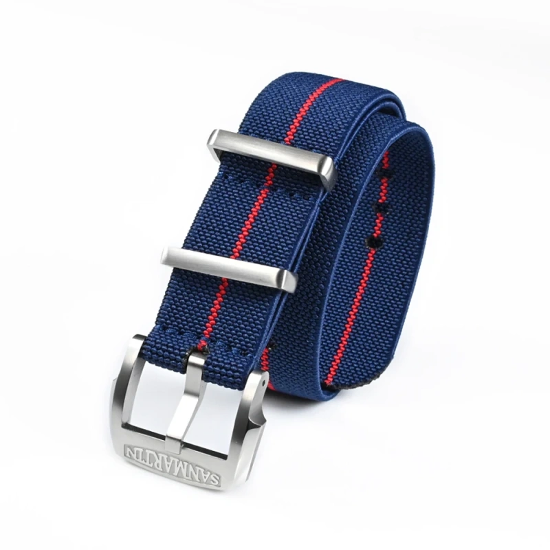 San Martin Watchband Elasticity Nylon Strap 20mm Pilot Military Watch Band Universal Type Sports Paratrooper Strap Watches Parts