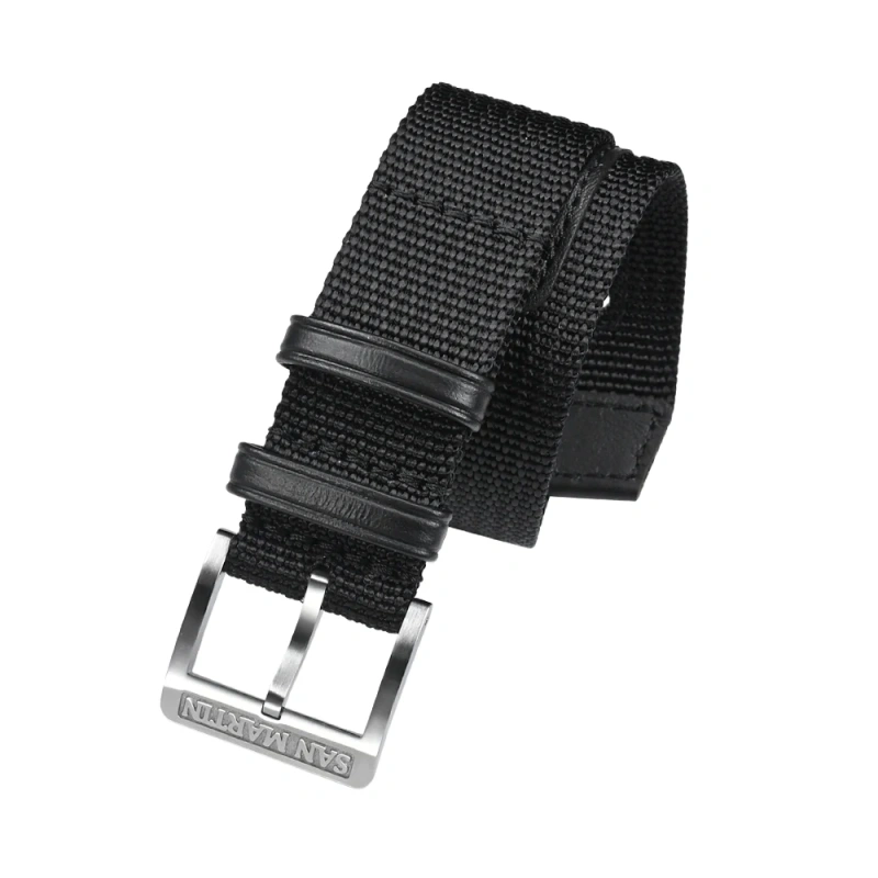 San Martin High Quality Nylon Strap 20mm Pilot Military Watch Band Universal Type Fashion Sports Strap 316L Buckle Watch Parts