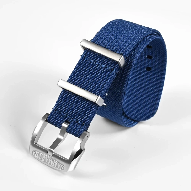 San Martin Nylon Strap Fashion Colorful Suitable For 20mm 22mm Universal Paratrooper Woven Bands 316L Buckle Watch Parts