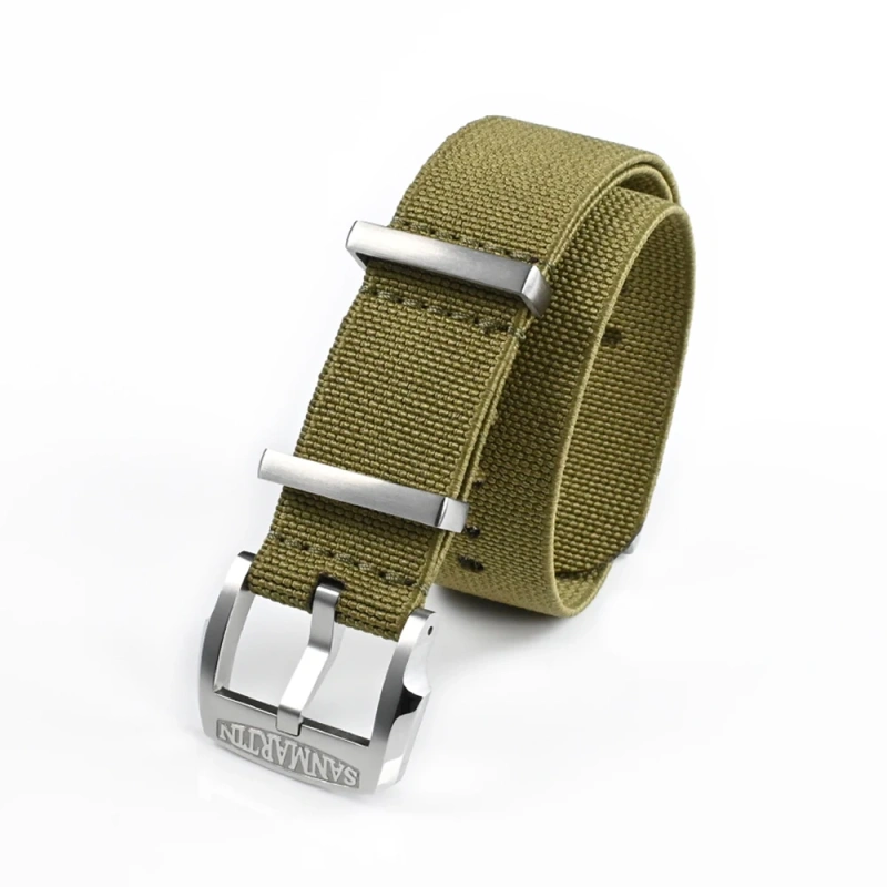 San Martin Watchband Elasticity Nylon Strap 20mm Pilot Military Watch Band Universal Type Sports Paratrooper Strap Watches Parts