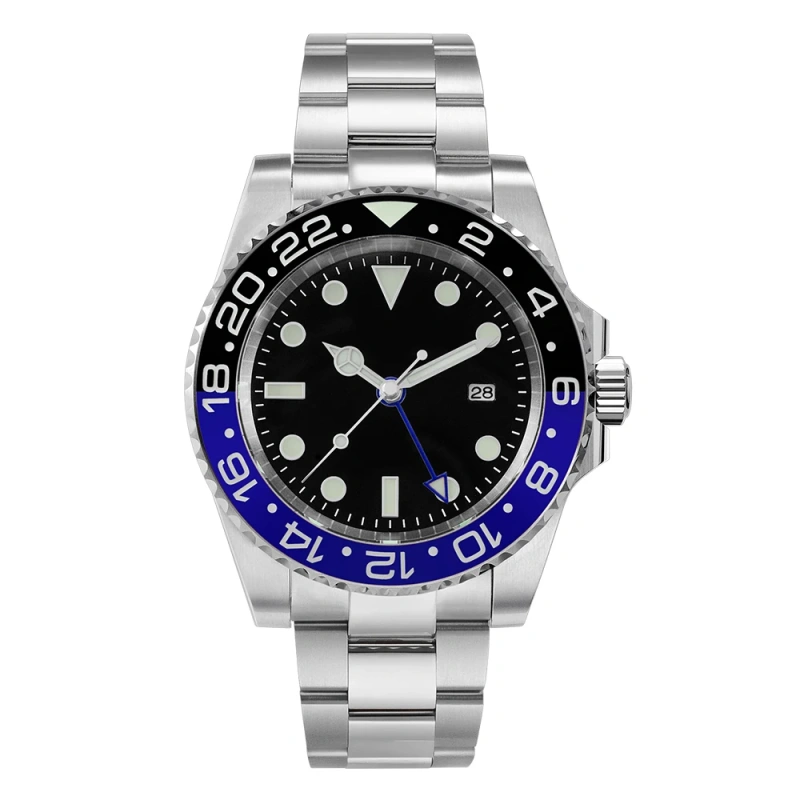 San Martin Luxury Men Mechanical Watches GMT Business Self Winding Wrist Watch Sapphire Waterproof 200m Date Full Luminous