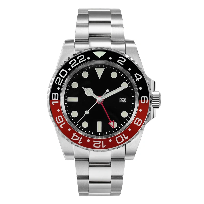 San Martin Luxury Men Mechanical Watches GMT Business Self Winding Wrist Watch Sapphire Waterproof 200m Date Full Luminous