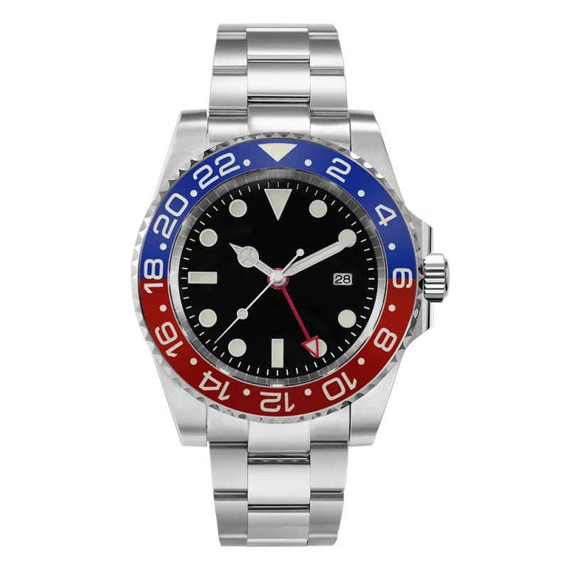 San Martin Luxury Men Mechanical Watches GMT Business Self Winding Wrist Watch Sapphire Waterproof 200m Date Full Luminous