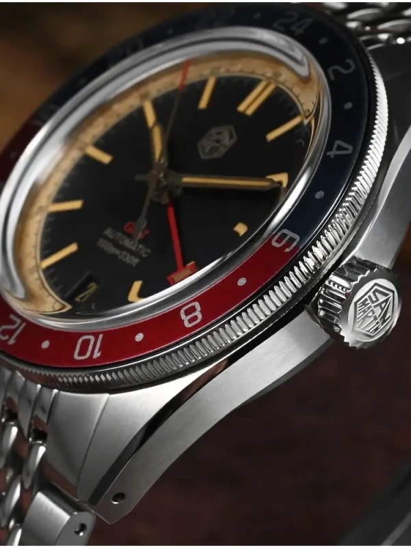 San Martin Watches 39.5mm Vintage Distressed Bezel NH34 Men Mechancial Watch Beads Of Rice Bracelet C3 Sapphire Relogio SN0116-6