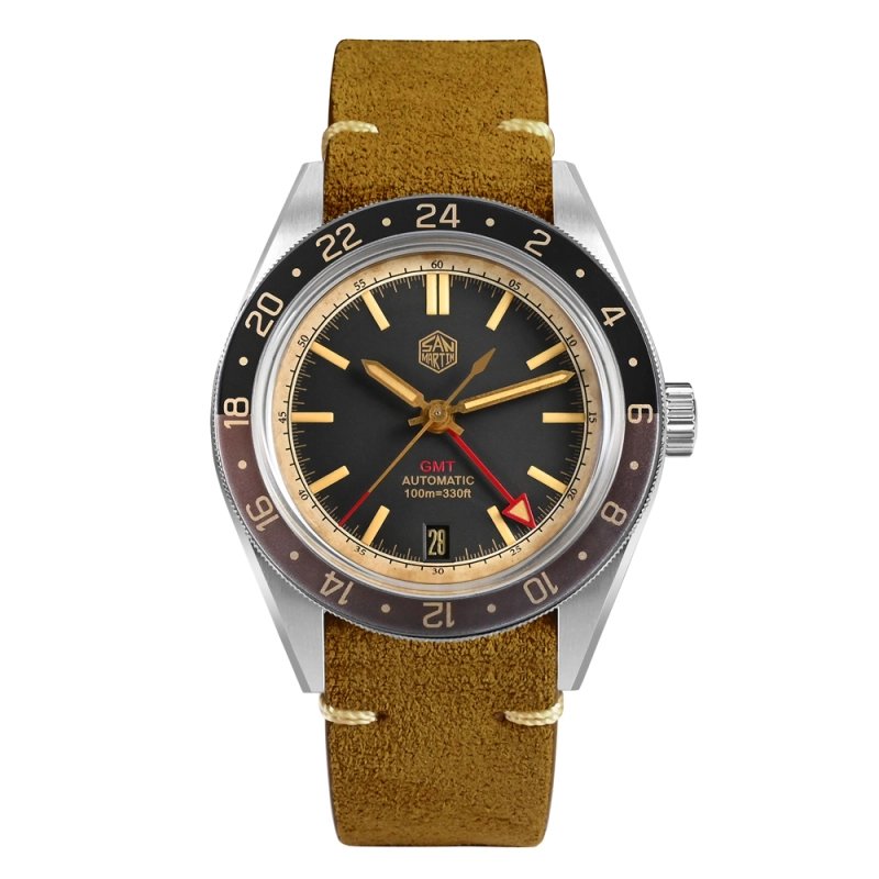 San Martin 39.5mm Intentionally Distressed Men's Vintage Style Watch SN0116G-V6