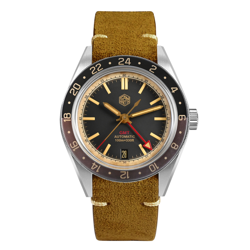 San Martin 39.5mm Intentionally Distressed Men's Vintage Style Watch SN0116G-V6