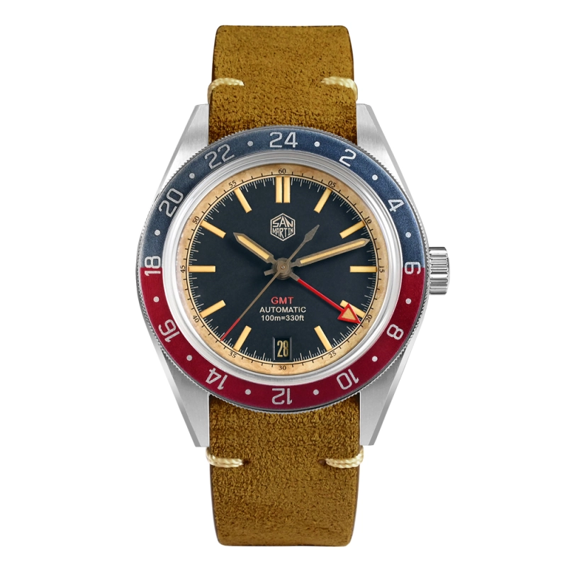 San Martin 39.5mm Intentionally Distressed Men's Vintage Style Watch SN0116G-V6