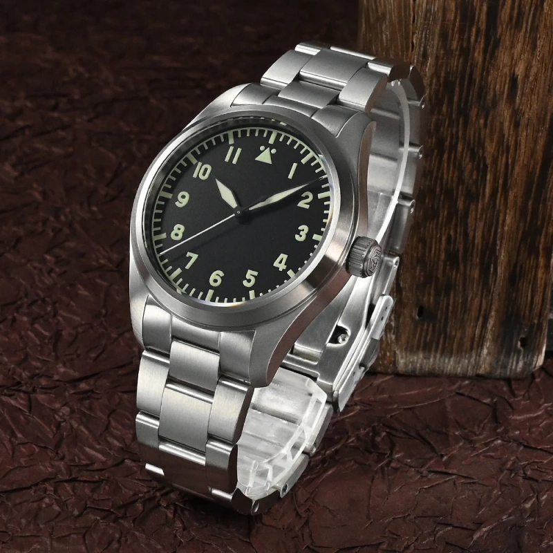 San Martin 39mm Pilot Men Watch Military Fashion Simple Style NH35 YN55A Automatic Mechanical Watches 20 Bar Waterproof Luminous