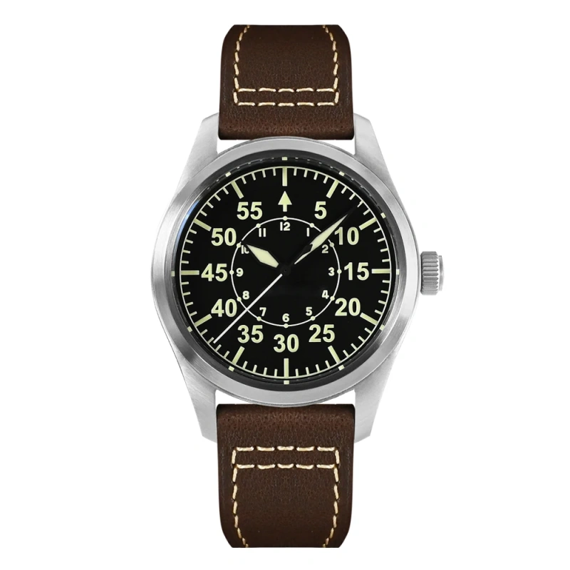 San Martin 39mm Pilot Men Watch Military Fashion Simple Style NH35 YN55A Automatic Mechanical Watches 20 Bar Waterproof Luminous