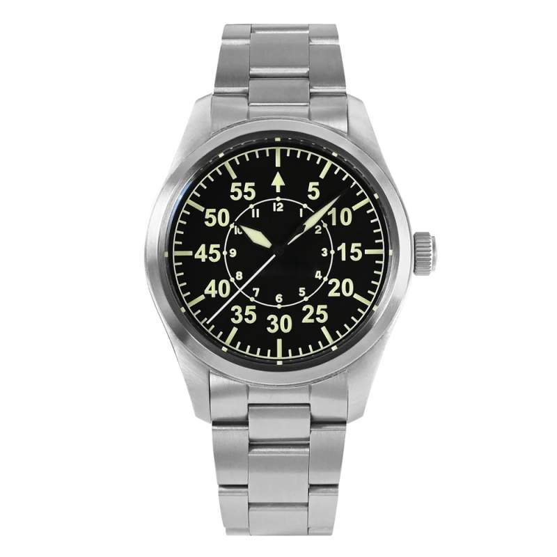 San Martin 39mm Pilot Men Watch Military Fashion Simple Style NH35 YN55A Automatic Mechanical Watches 20 Bar Waterproof Luminous